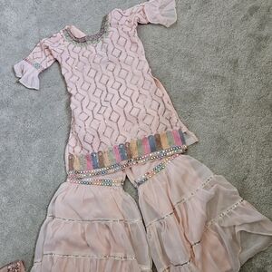 Pink Kids Indian Outfit/lengha/ Sahara